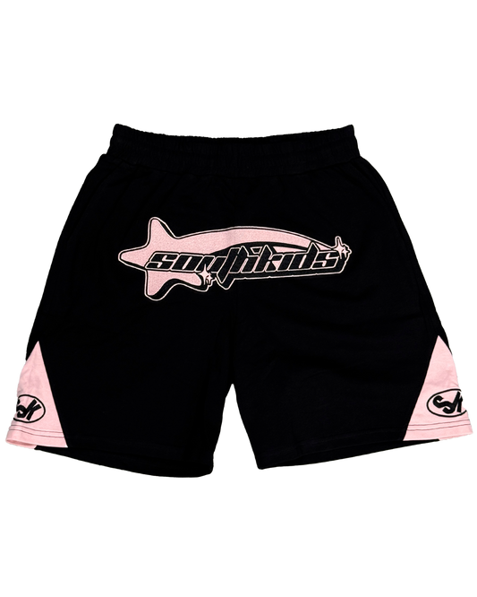 Star Tracksuit Black & Pink Shorts