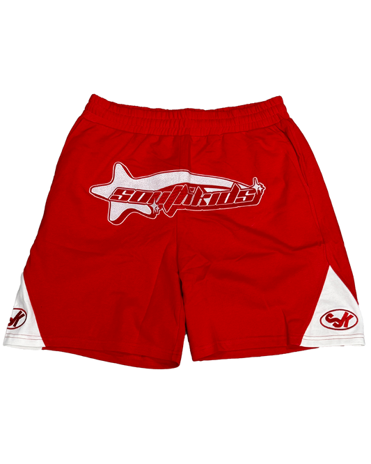 Star Tracksuit Shorts Red